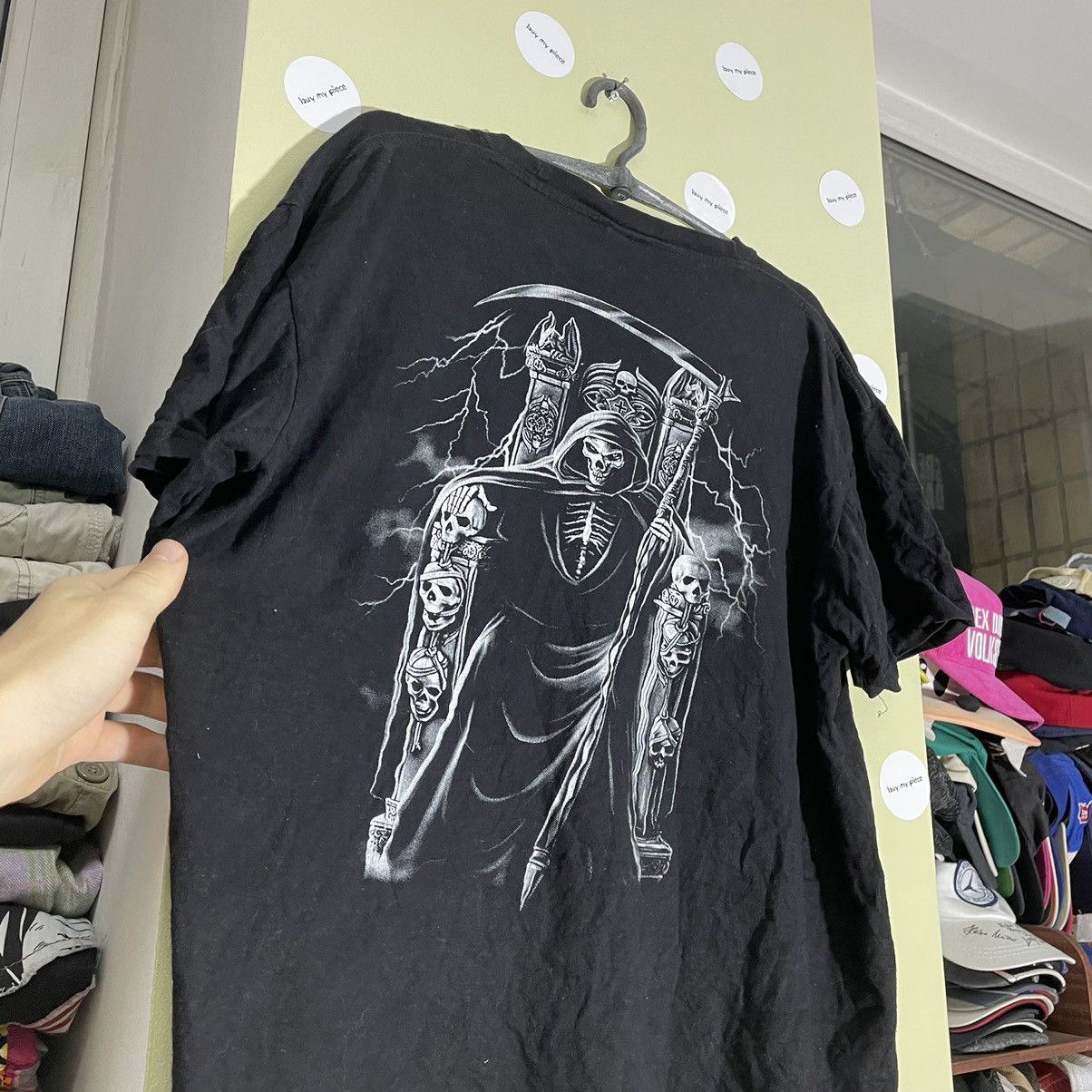 Vintage Vintage Y2K Graphic Tee Grim Reaper Horror Grunge Tapered XL Size US XL / EU 56 / 4 - 7 Thumbnail