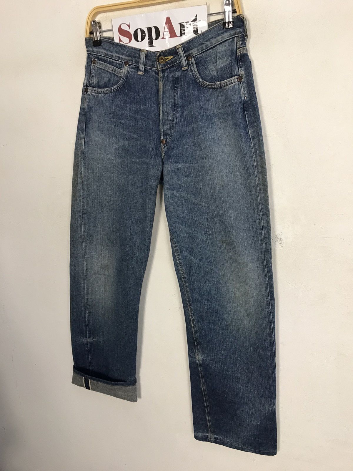 Lee × Vintage Vintage Lee Cowboy Selvedge Light Blue Wash Jeans Size US 29 - 6 Thumbnail