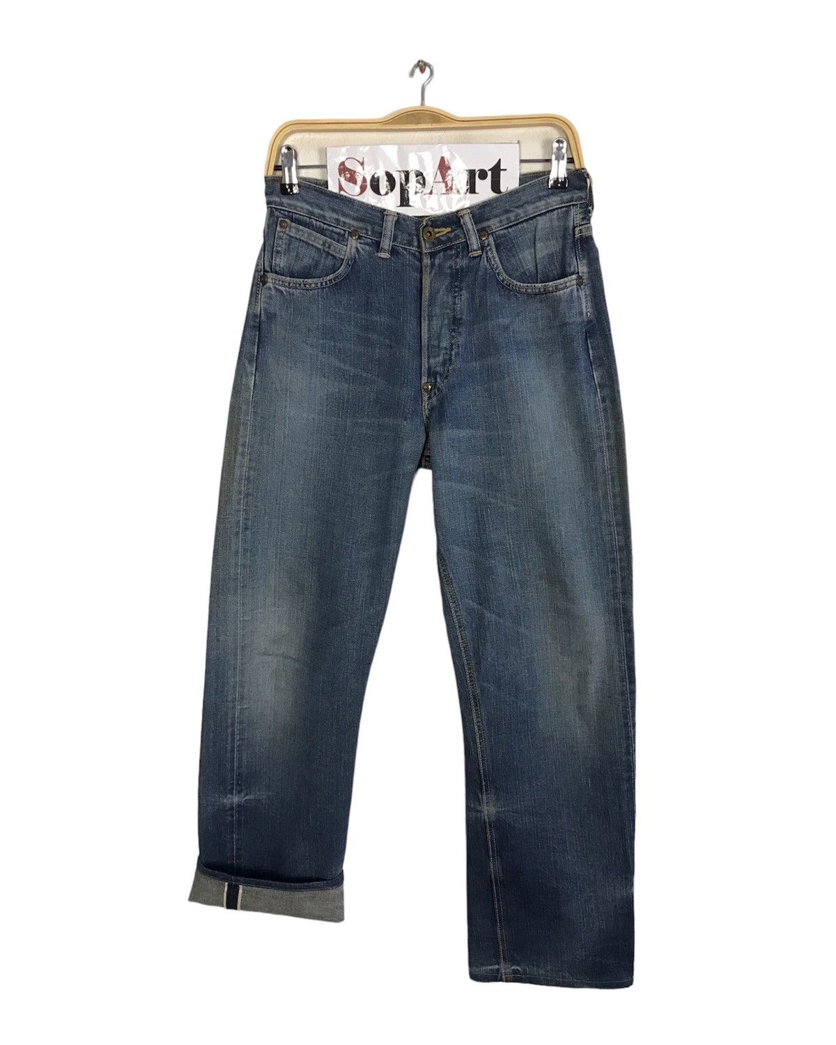 Lee × Vintage Vintage Lee Cowboy Selvedge Light Blue Wash Jeans Size US 29 - 1 Thumbnail