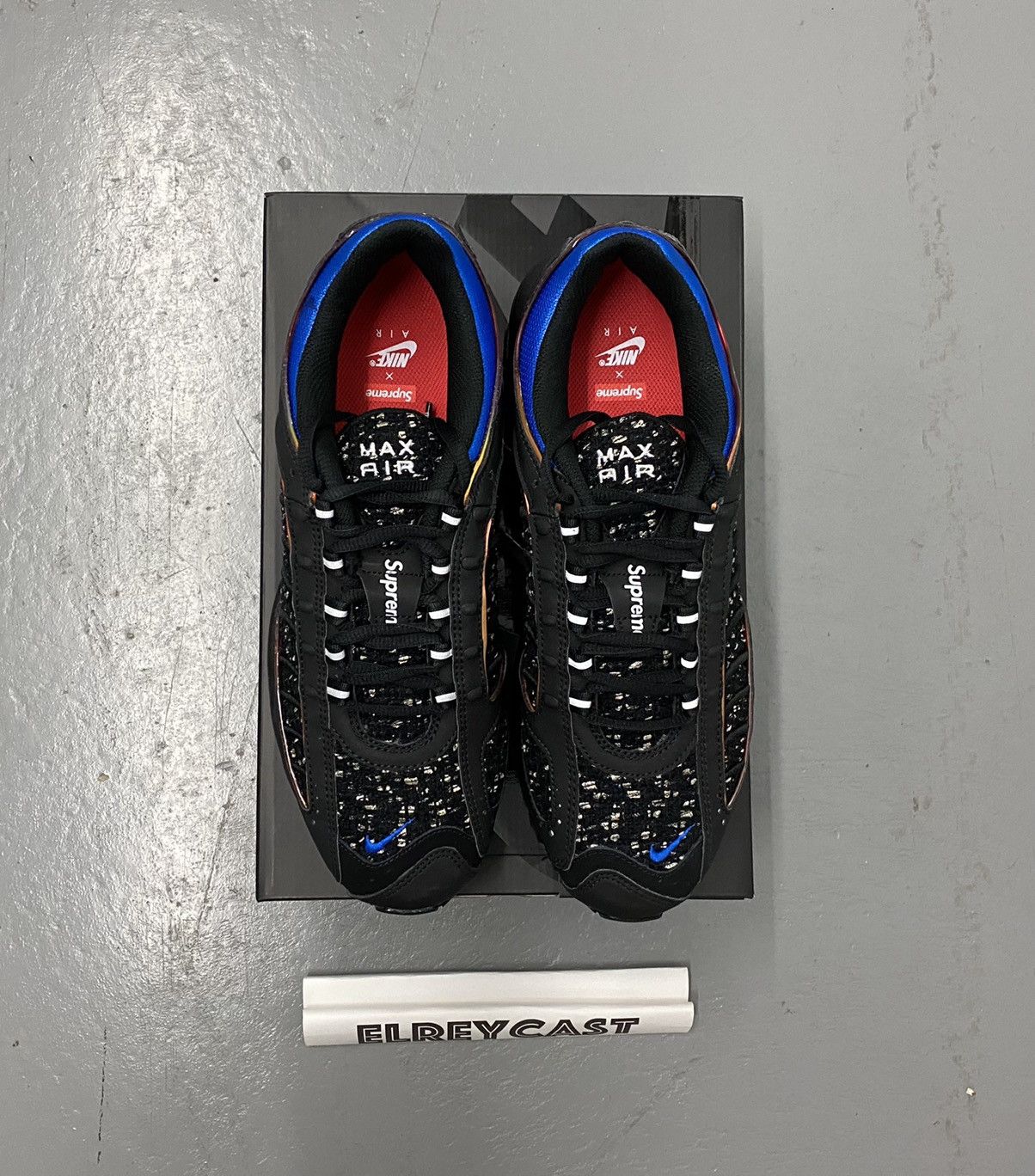 Nike × Supreme Supreme x Nike Air Max Tailwind 4 Black Cobalt 2019 Size US 10.5 / EU 43-44 - 5 Thumbnail