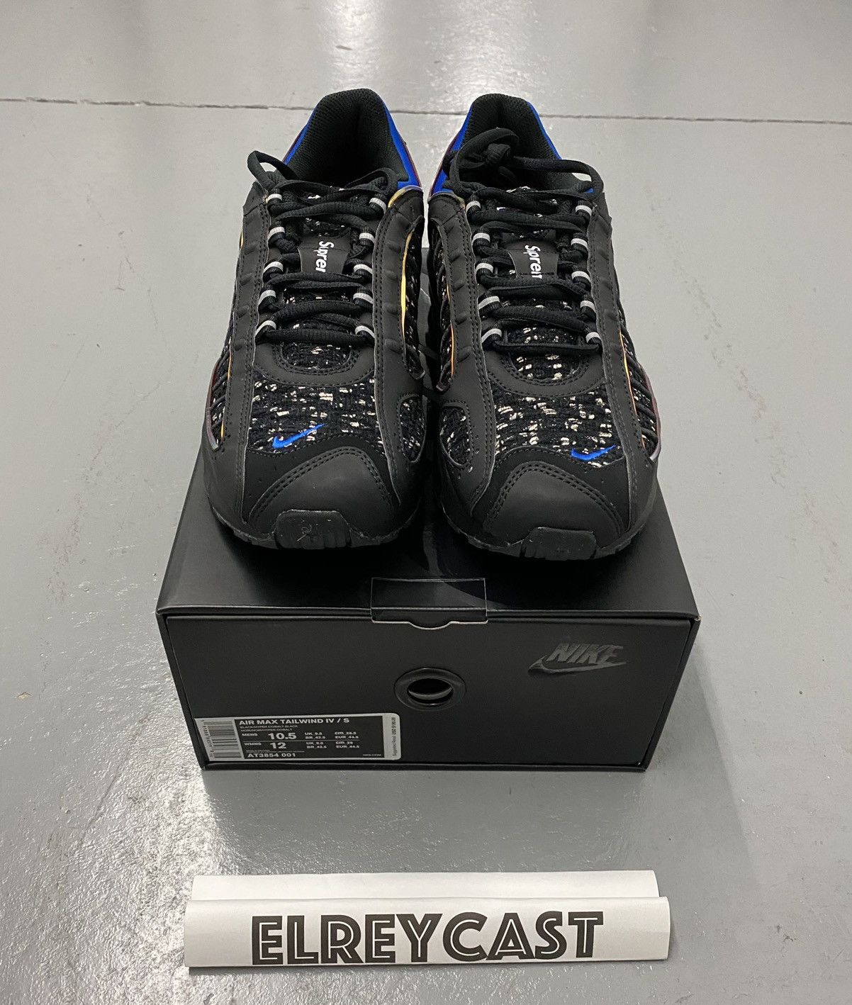 Nike × Supreme Supreme x Nike Air Max Tailwind 4 Black Cobalt 2019 Size US 10.5 / EU 43-44 - 3 Thumbnail