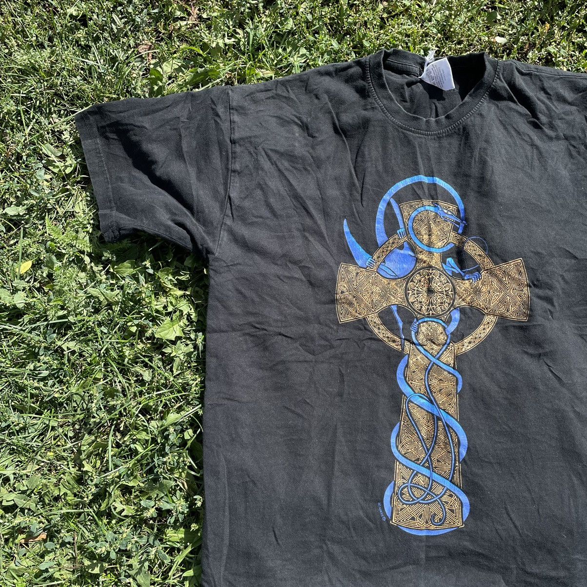 Vintage Vintage Y2K Sun Faded Graphic Tee Cross Skull Horror Grunge Size US M / EU 48-50 / 2 - 3 Thumbnail