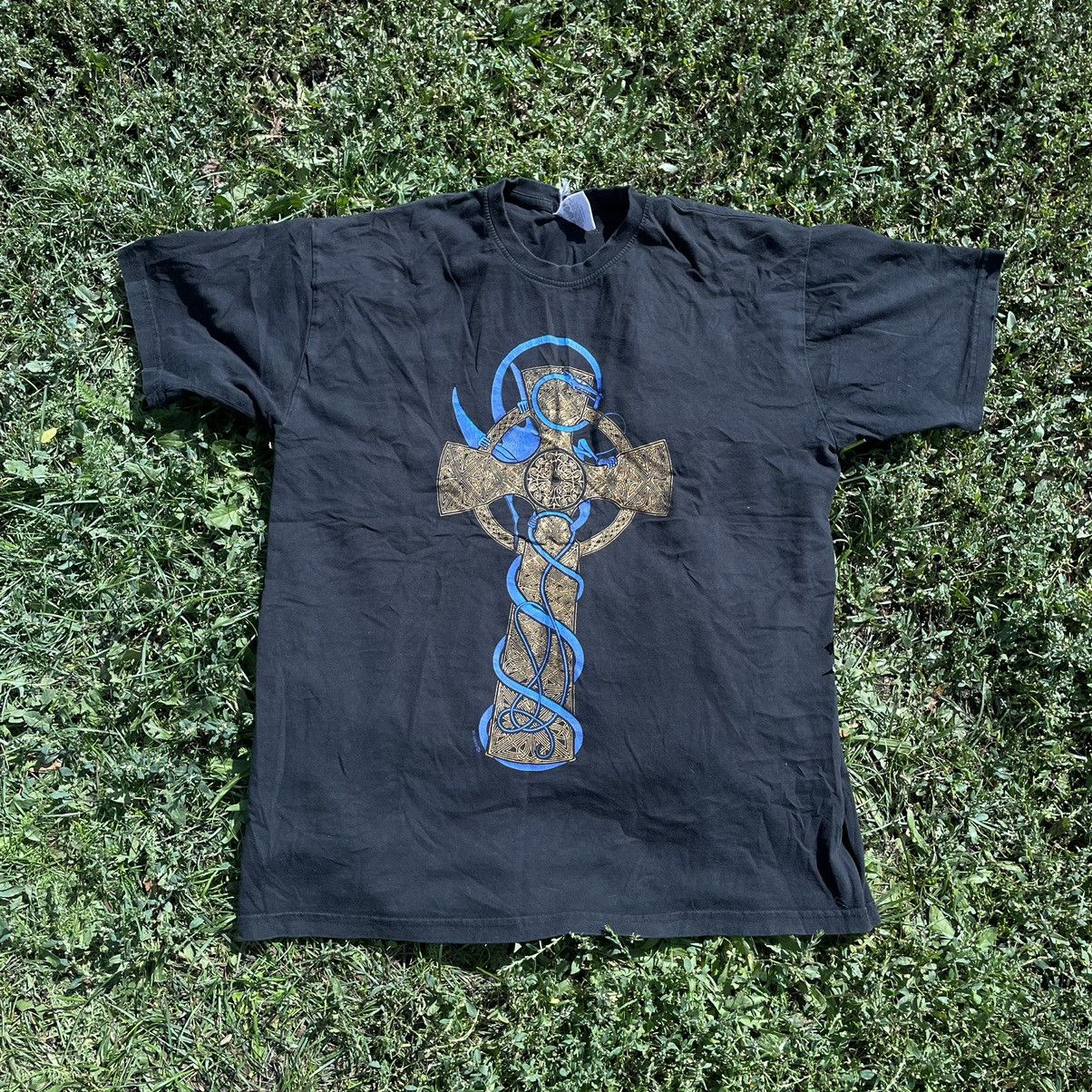 Vintage Vintage Y2K Sun Faded Graphic Tee Cross Skull Horror Grunge Size US M / EU 48-50 / 2 - 1 Thumbnail