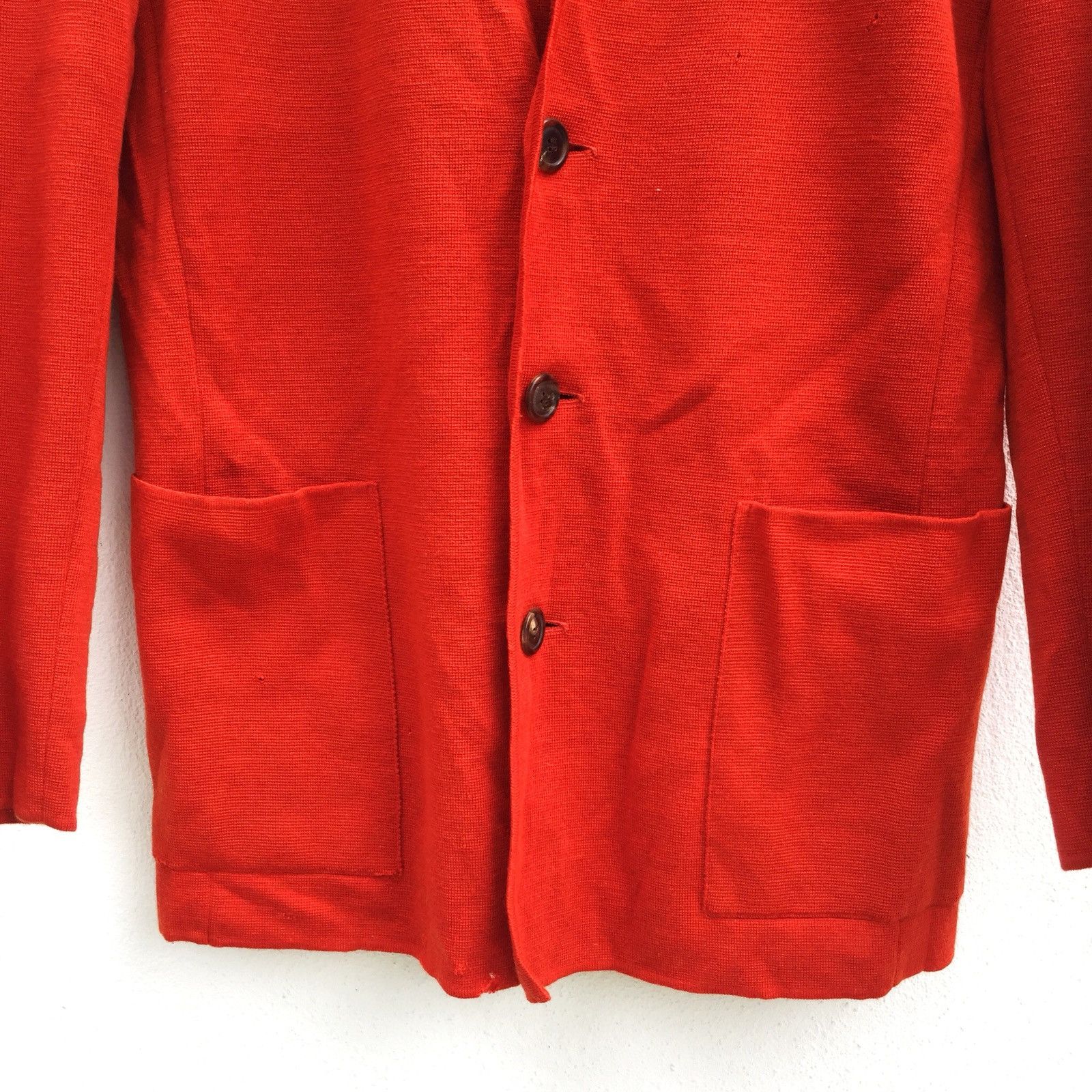 Issey Miyake ARCHIVE🔥Issey Miyake 90s Wool Distressed Cardigan Size US L / EU 52-54 / 3 - 4 Thumbnail