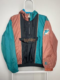 VINTAGE STARTER PRO LINE MIAMI DOLPHINS FULL ZIPP WITH HOOD WINTER JACKET  SIZE L