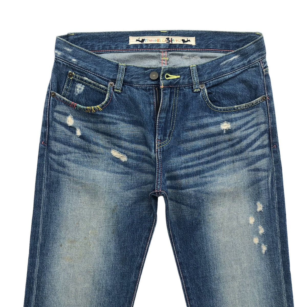 Issey Miyake Tsumori Chisato Ripped Distressed Little Rainbows Embroidery Size US 30 / EU 46 - 2 Thumbnail