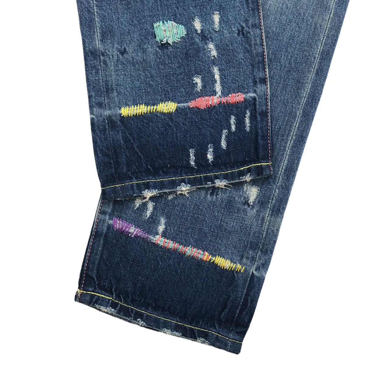 Issey Miyake Tsumori Chisato Ripped Distressed Little Rainbows Embroidery Size US 30 / EU 46 - 7 Thumbnail