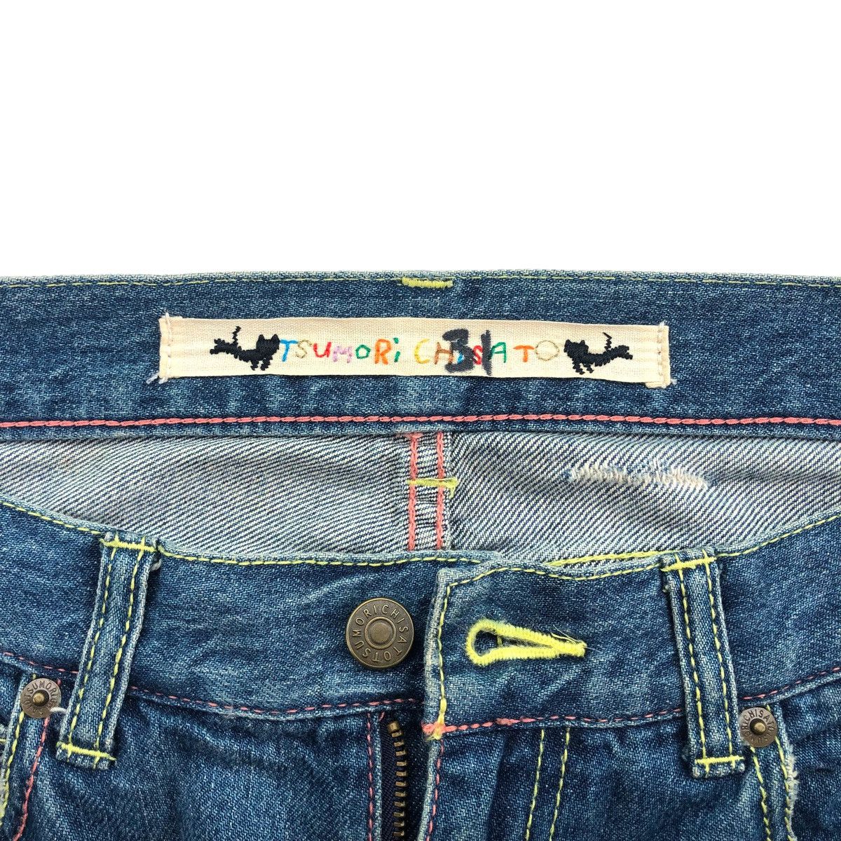 Issey Miyake Tsumori Chisato Ripped Distressed Little Rainbows Embroidery Size US 30 / EU 46 - 15 Thumbnail