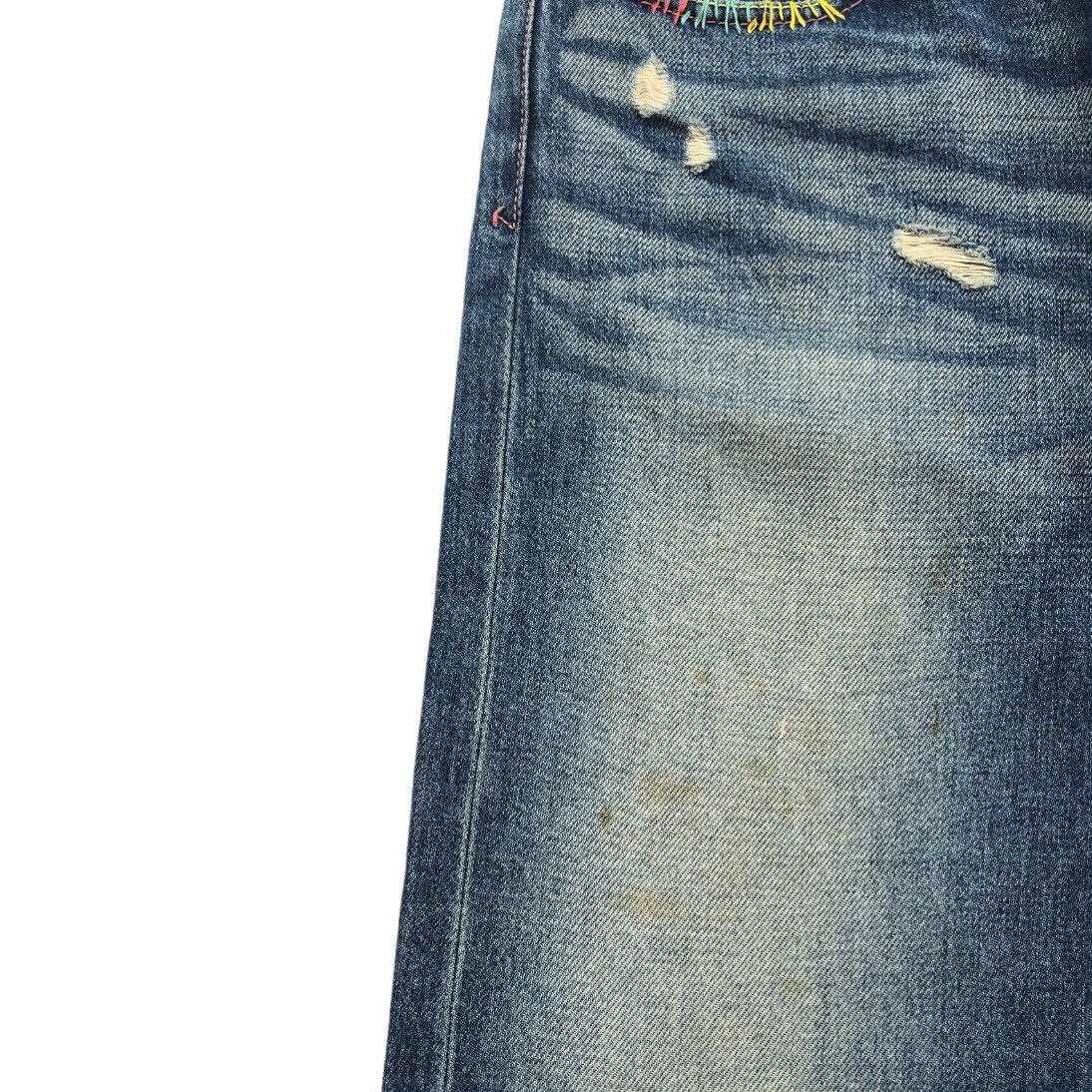 Issey Miyake Tsumori Chisato Ripped Distressed Little Rainbows Embroidery Size US 30 / EU 46 - 5 Thumbnail