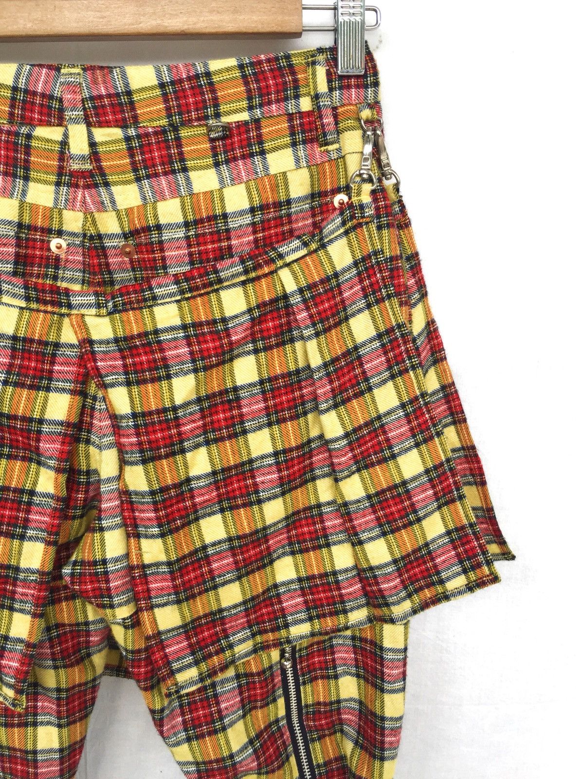 A.F.F.A. 🇯🇵 Made Plaid Tartan Zipper Strap Bondage Pants Size US 27 - 7 Thumbnail