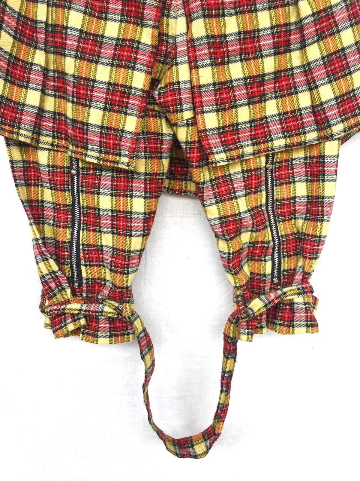 A.F.F.A. 🇯🇵 Made Plaid Tartan Zipper Strap Bondage Pants Size US 27 - 8 Thumbnail