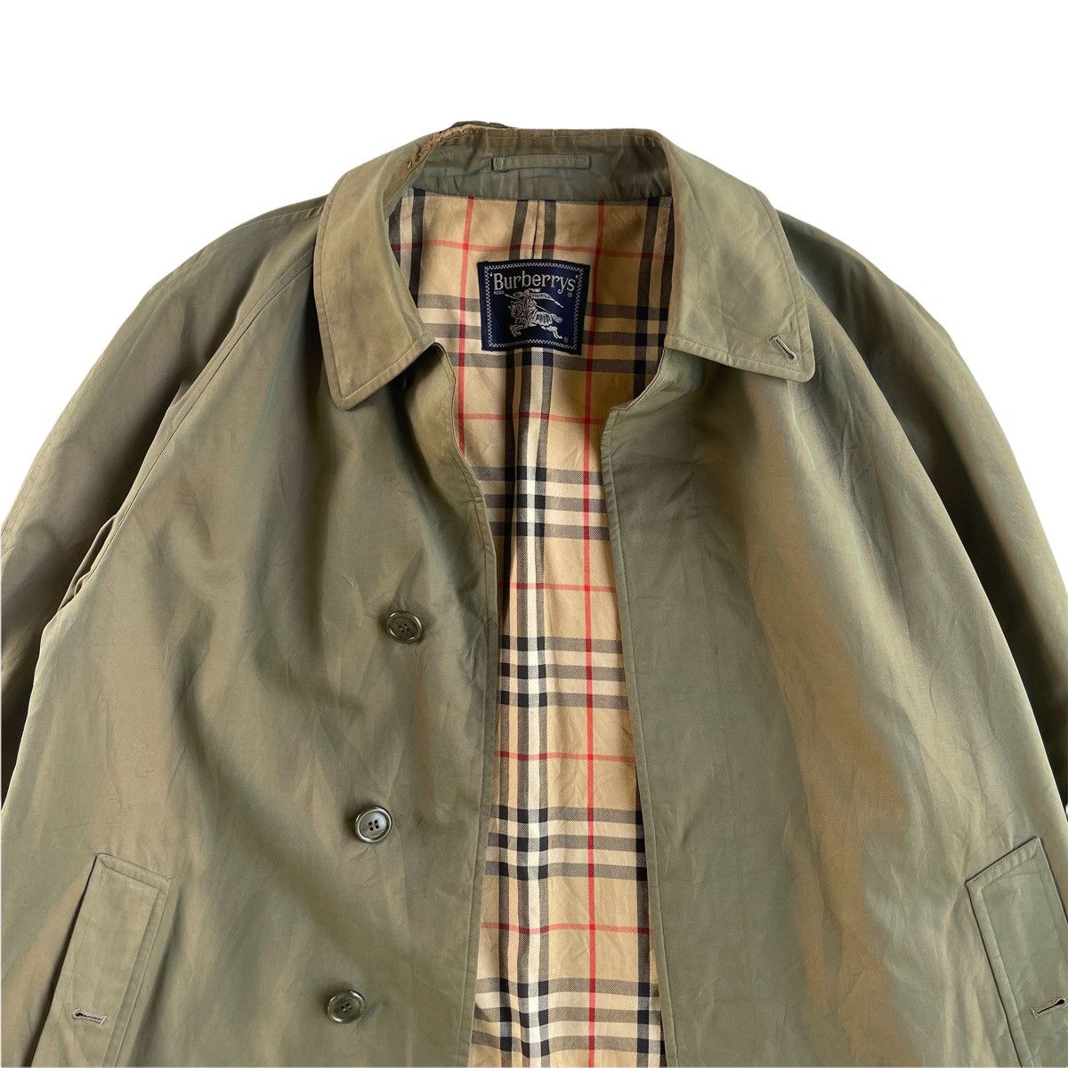Burberry GRAIL🔥 80s Burberry Iconic Nova Check Trench Overcoat Size US XL / EU 56 / 4 - 3 Thumbnail