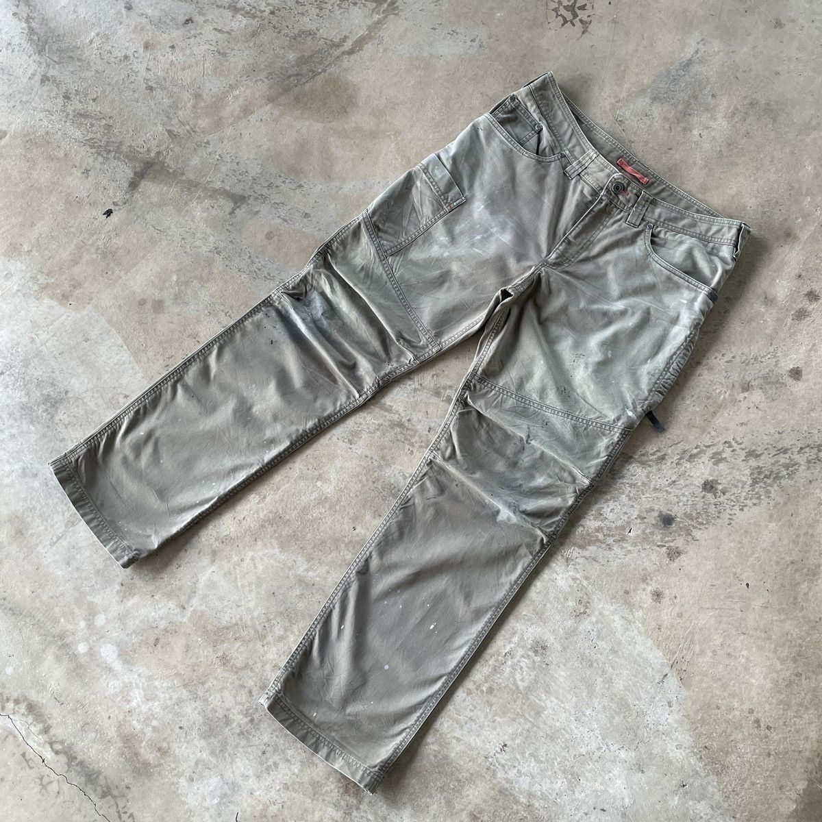 L.L. Bean Vintage LL Bean Faded/Splash Paint/Double Knee Cargo Pants Size US 34 / EU 50 - 2 Thumbnail