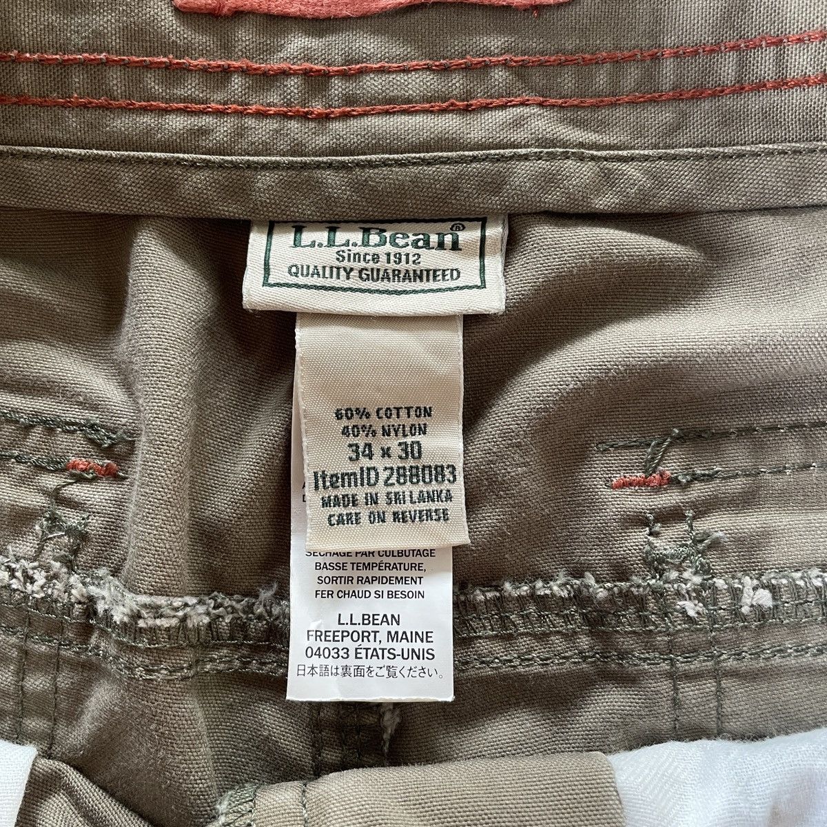 L.L. Bean Vintage LL Bean Faded/Splash Paint/Double Knee Cargo Pants Size US 34 / EU 50 - 7 Thumbnail
