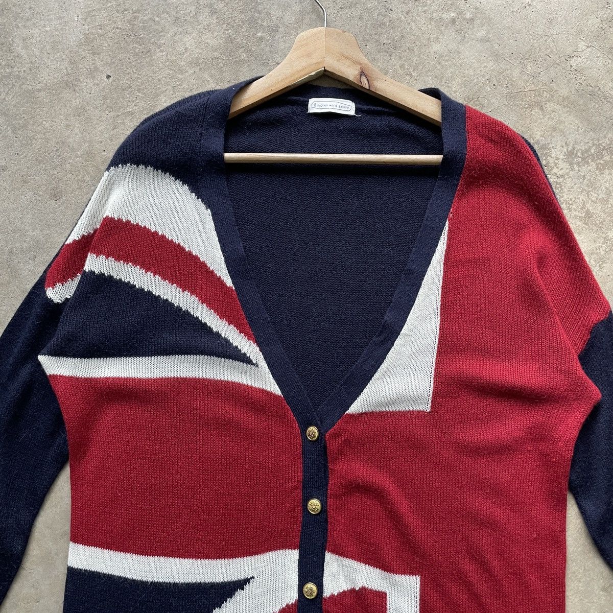 Aran Isles Knitwear Vintage Japanese Union Jack Flag Coloured Cardigan Knitwear Size US L / EU 52-54 / 3 - 3 Thumbnail