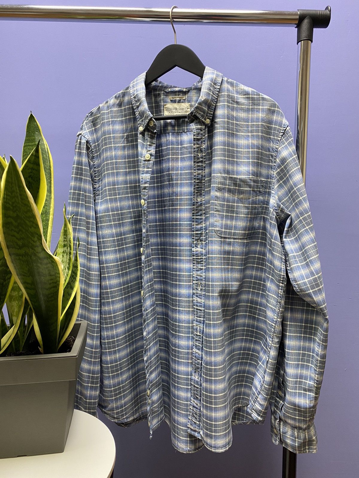 Vintage Denim And Supply Ralph Lauren Flannel Shirt Travis Style Size US XXL / EU 58 / 5 - 1 Thumbnail