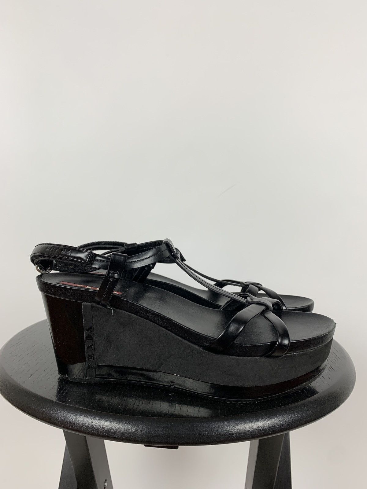 Prada Vintage Prada Patent Leather Platform Sandals Shoes Size US 6 / IT 36 - 1 Thumbnail