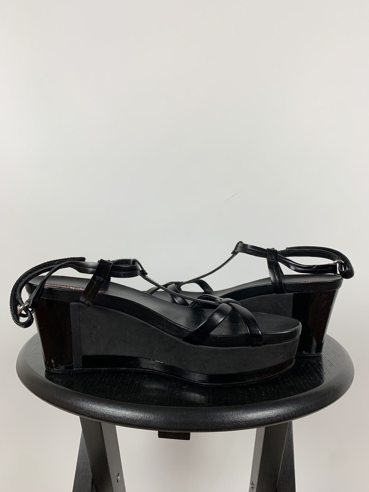 Prada Vintage Prada Patent Leather Platform Sandals Shoes Size US 6 / IT 36 - 7 Thumbnail