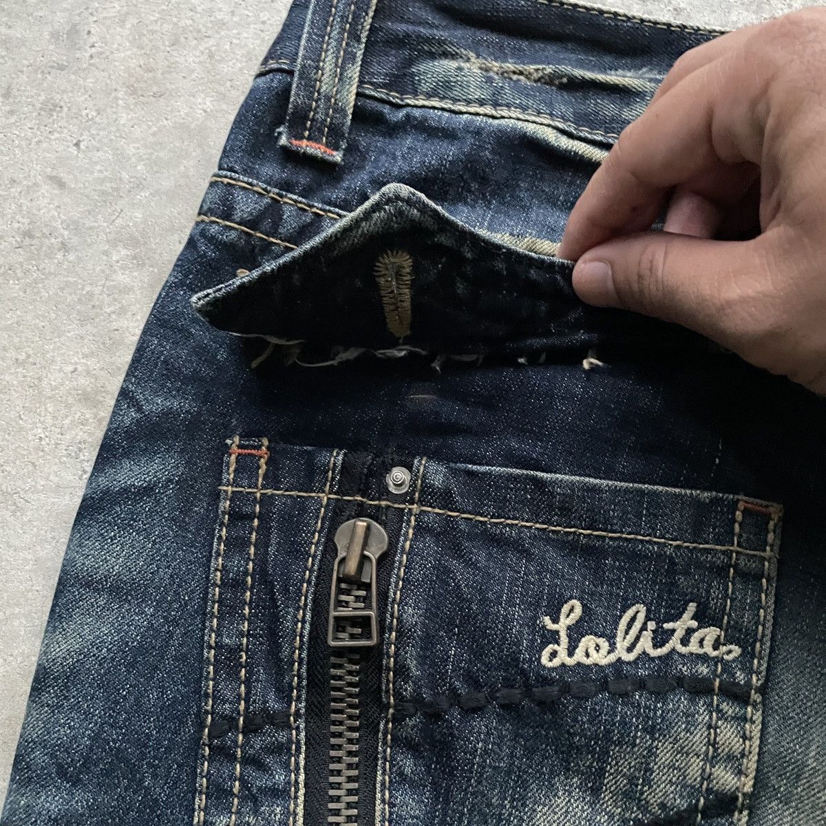 Japanese Brand × Jean W30💥 Vintage Lolita FLARE Faded Denim Jeans Pants BOOTCUT Size US 30 / EU 46 - 9 Thumbnail