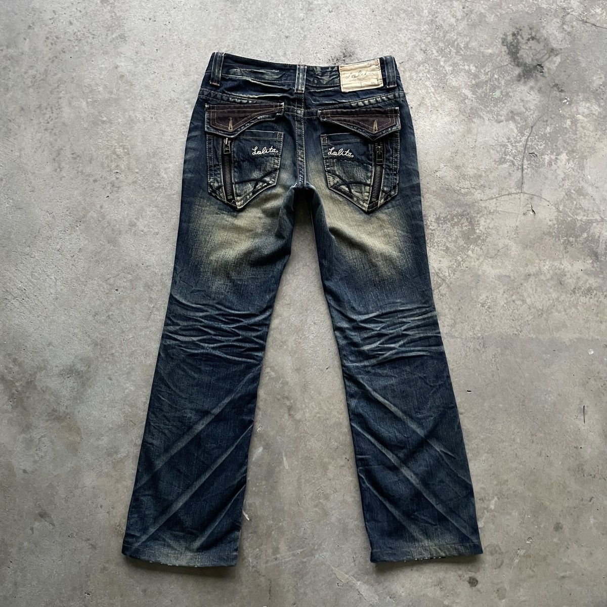 Japanese Brand × Jean W30💥 Vintage Lolita FLARE Faded Denim Jeans Pants BOOTCUT Size US 30 / EU 46 - 14 Thumbnail
