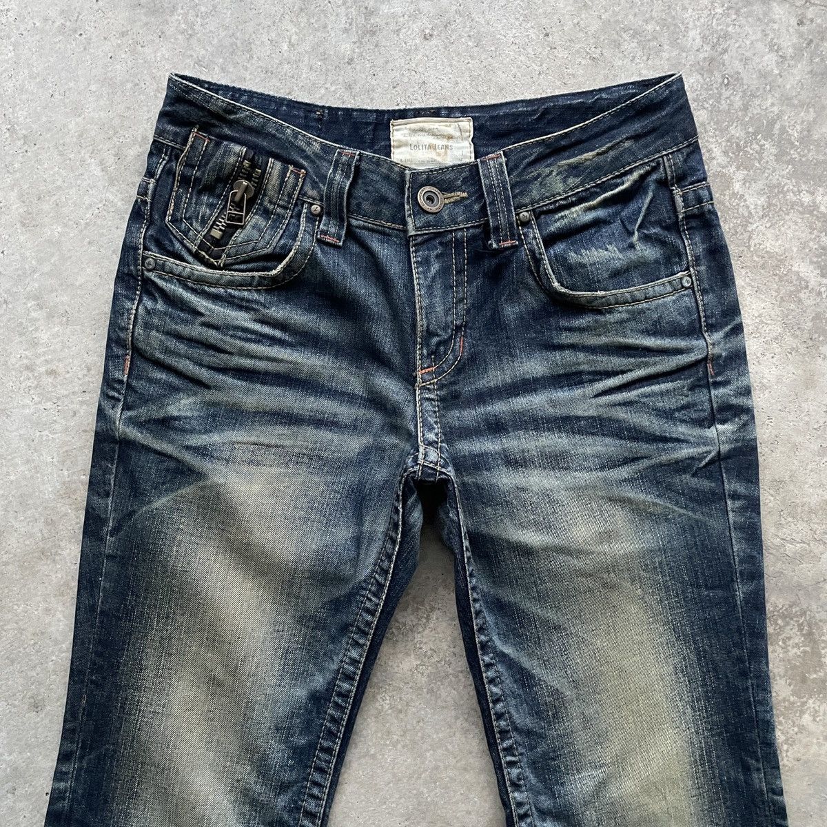 Japanese Brand × Jean W30💥 Vintage Lolita FLARE Faded Denim Jeans Pants BOOTCUT Size US 30 / EU 46 - 2 Thumbnail