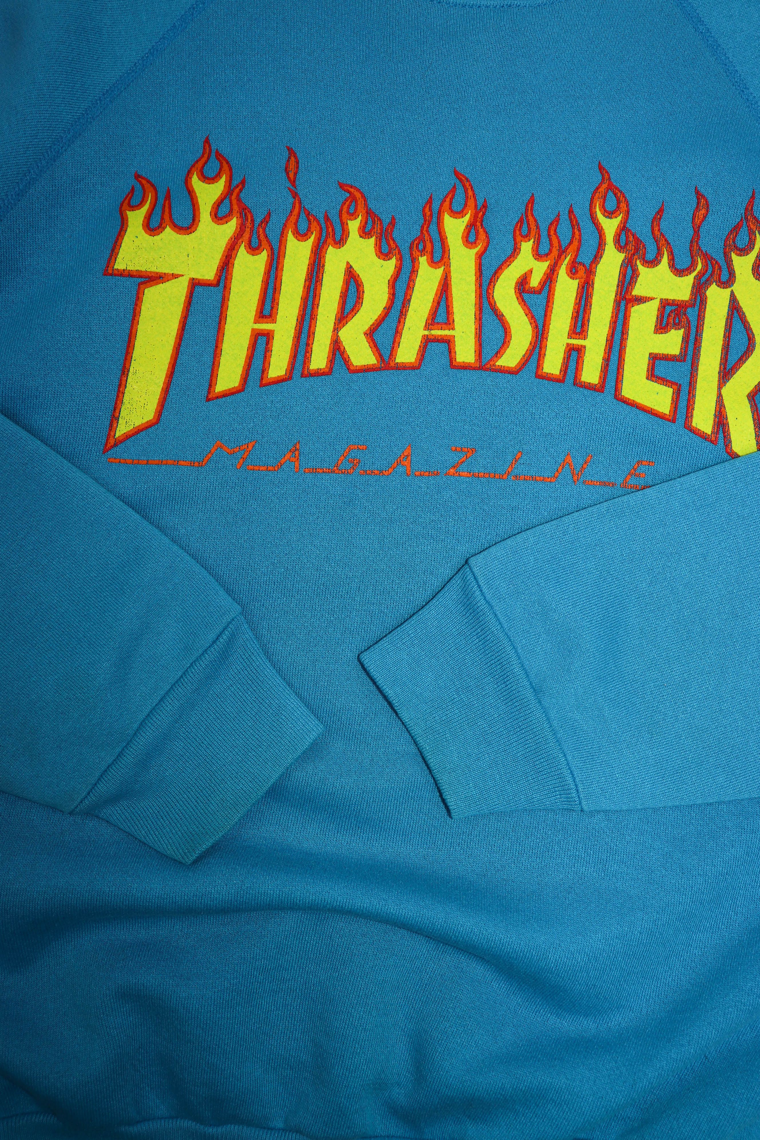 Thrasher × Tultex × Vintage 90s Vintage OG Thrasher Tultex USA Blue Crewneck Sweatshirt Size US XL / EU 56 / 4 - 10 Thumbnail