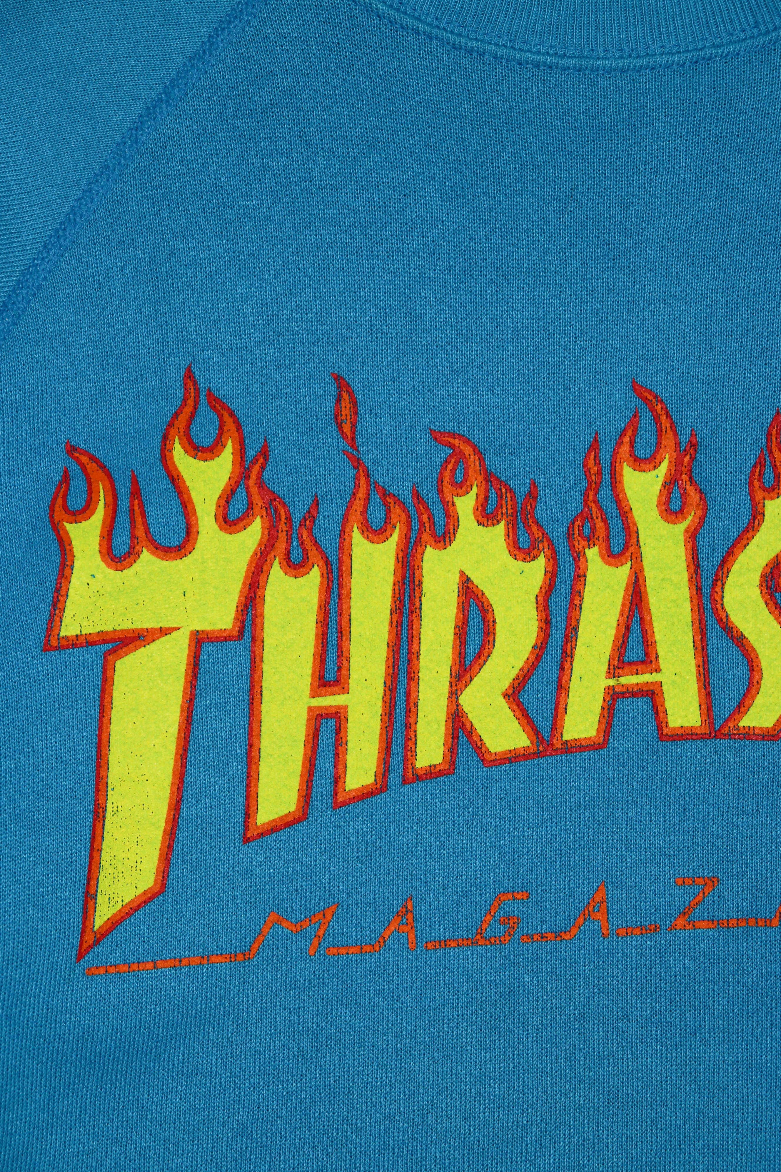 Thrasher × Tultex × Vintage 90s Vintage OG Thrasher Tultex USA Blue Crewneck Sweatshirt Size US XL / EU 56 / 4 - 8 Thumbnail