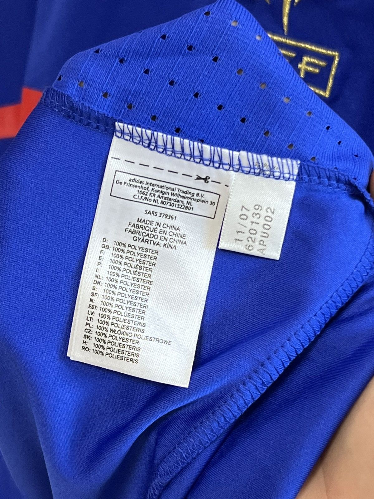 Adidas Vintage 2008 Adidas France football blue jersey Size US XL / EU 56 / 4 - 10 Thumbnail
