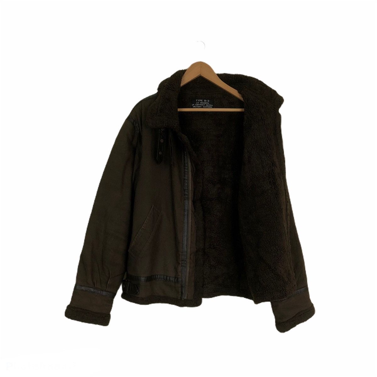 Vintage 🔥VINTAGE SHEARLING LEATHER JACKET MINK FUR AIR FORCE ARMY Size US M / EU 48-50 / 2 - 3 Thumbnail