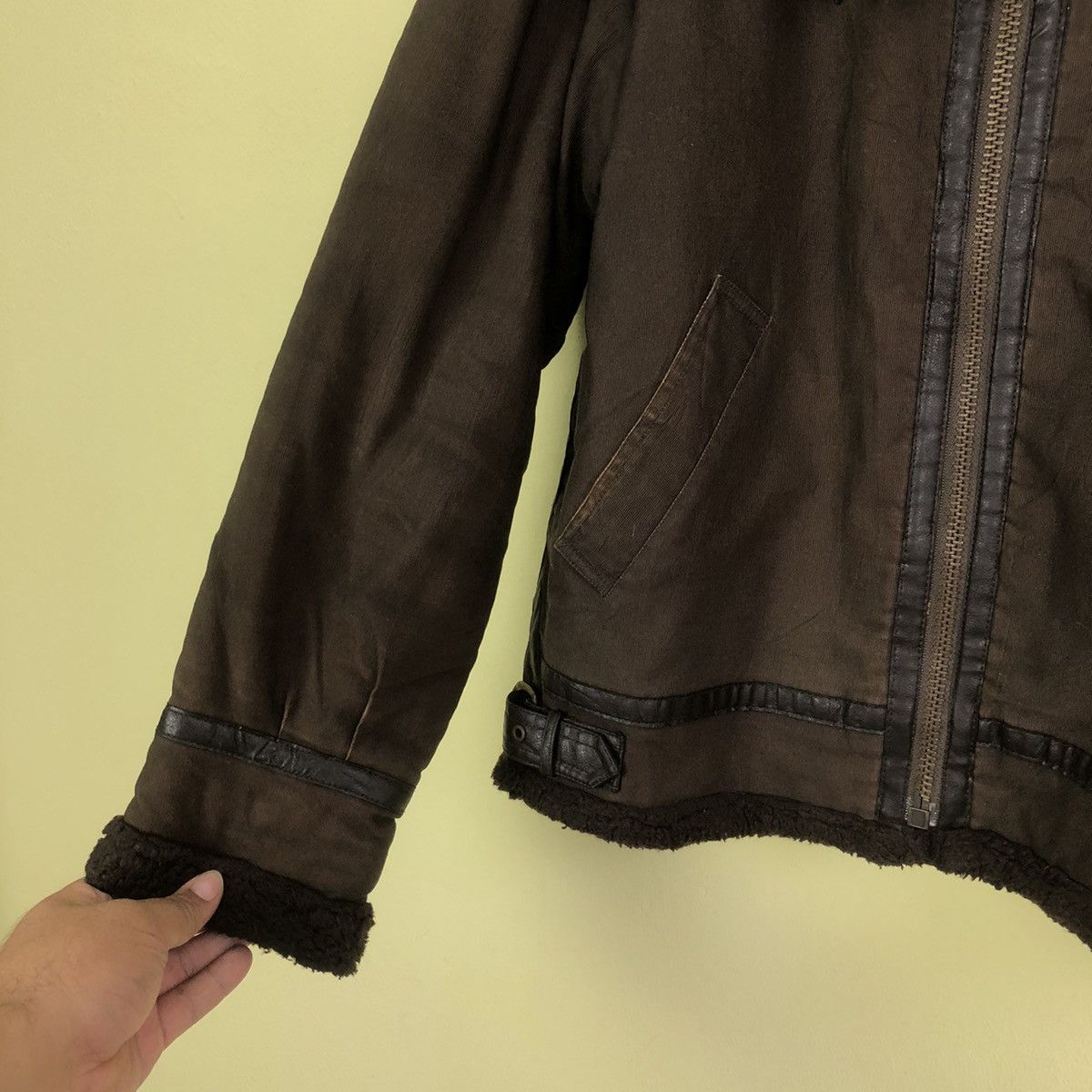 Vintage 🔥VINTAGE SHEARLING LEATHER JACKET MINK FUR AIR FORCE ARMY Size US M / EU 48-50 / 2 - 6 Thumbnail