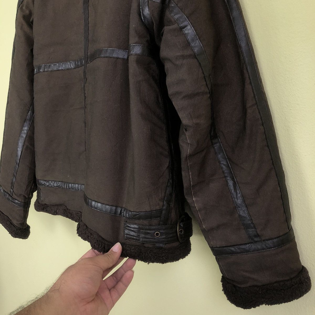 Vintage 🔥VINTAGE SHEARLING LEATHER JACKET MINK FUR AIR FORCE ARMY Size US M / EU 48-50 / 2 - 10 Thumbnail