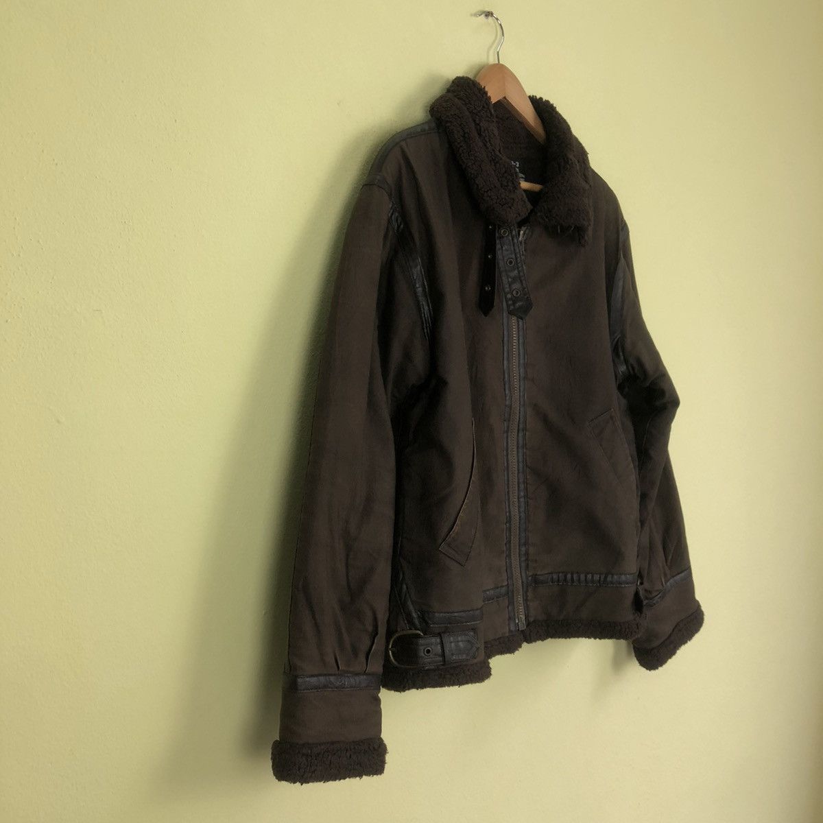 Vintage 🔥VINTAGE SHEARLING LEATHER JACKET MINK FUR AIR FORCE ARMY Size US M / EU 48-50 / 2 - 5 Thumbnail