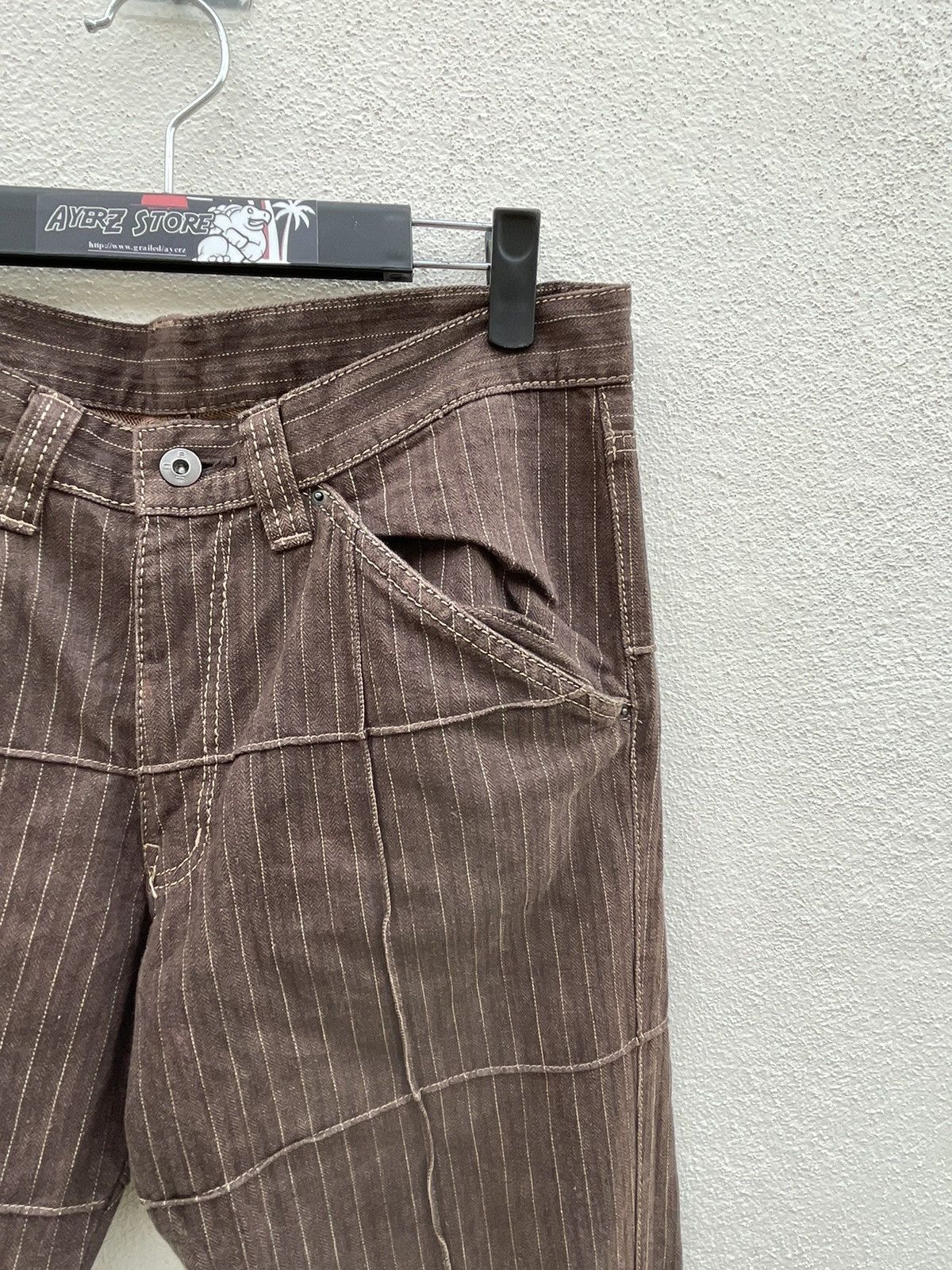 Boycott Vintage Boycott Pinstripe Plaid Denim Jeans Made In Japan Size US 33 - 3 Thumbnail