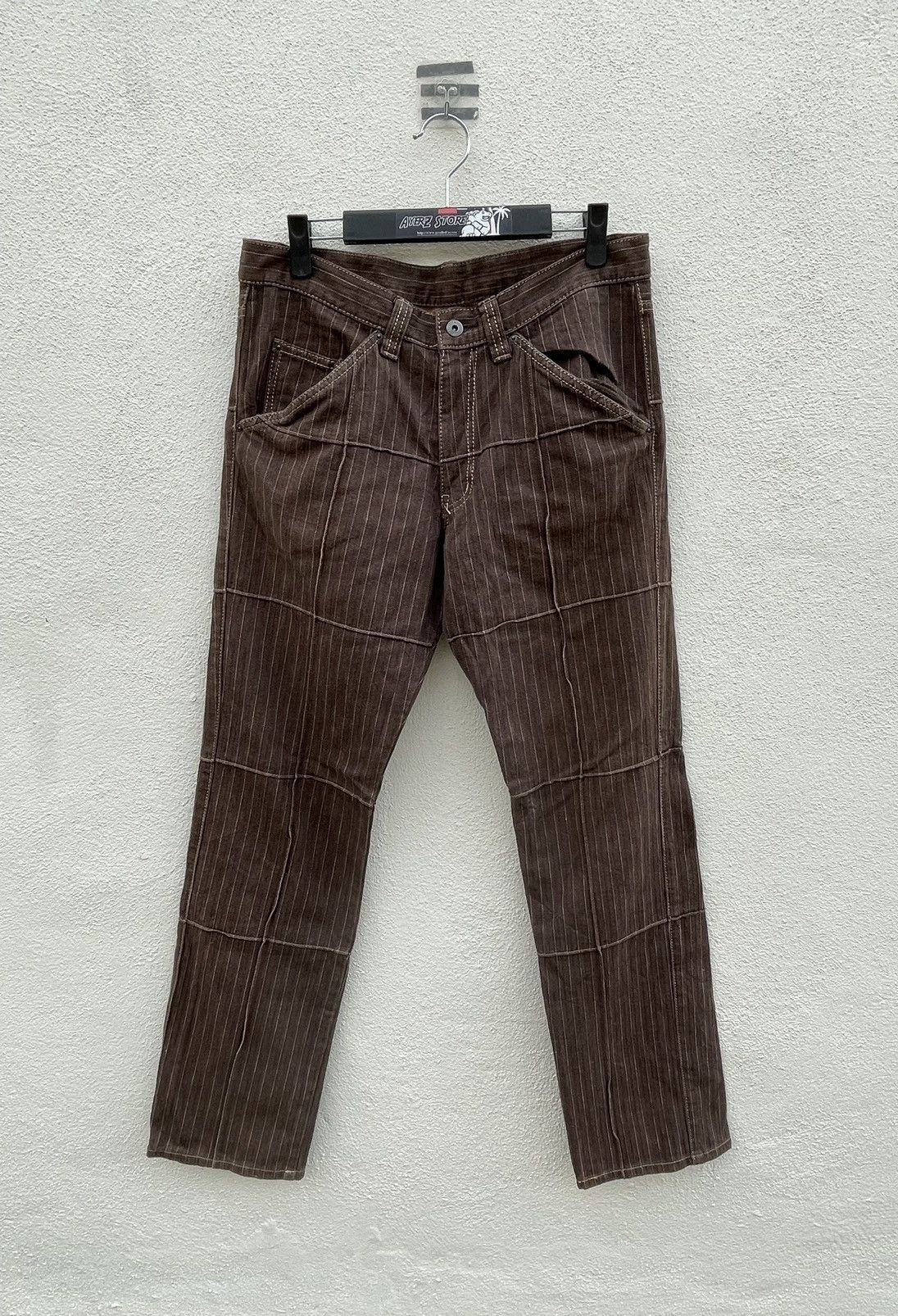 Boycott Vintage Boycott Pinstripe Plaid Denim Jeans Made In Japan Size US 33 - 2 Thumbnail