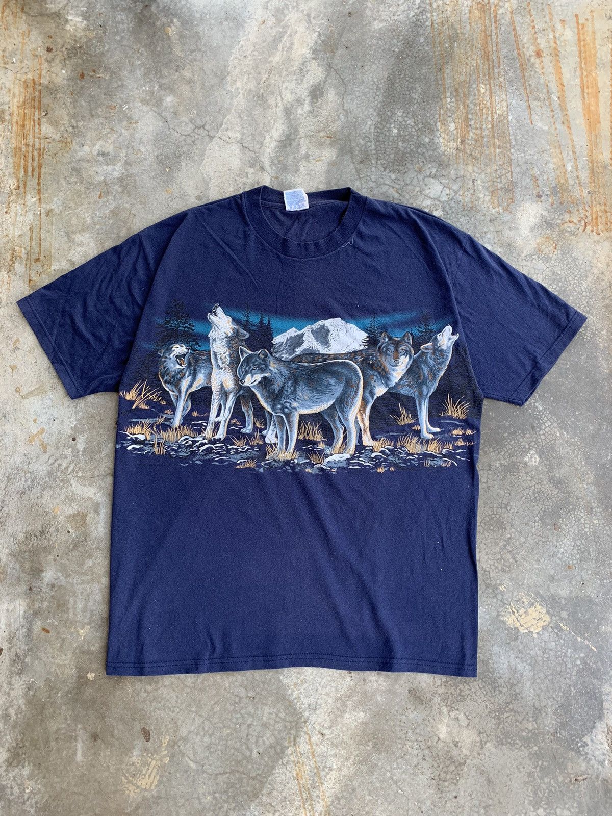 Habitat Vintage 90s Habitat Mountain Wolf Tshirt Size US XL / EU 56 / 4 - 1 Thumbnail
