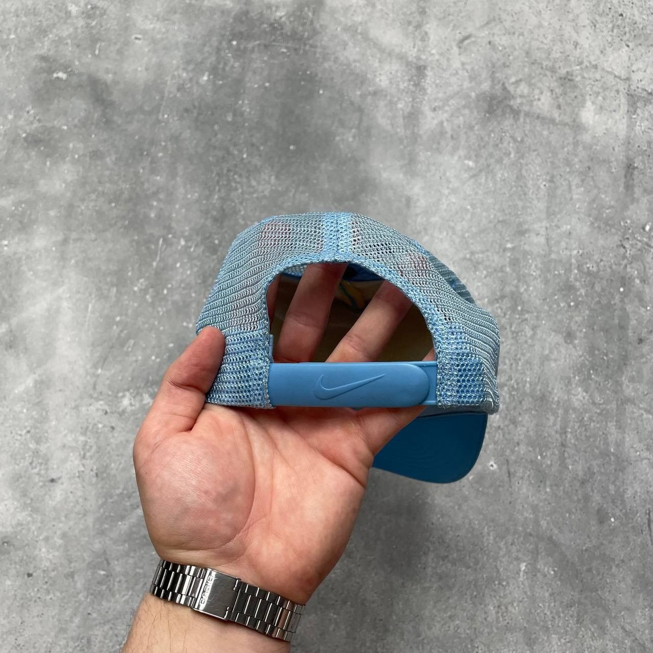 Nike × Vintage Vintage 2000s Nike Air Trucker Hat Blue Size OS Size ONE SIZE - 6 Thumbnail