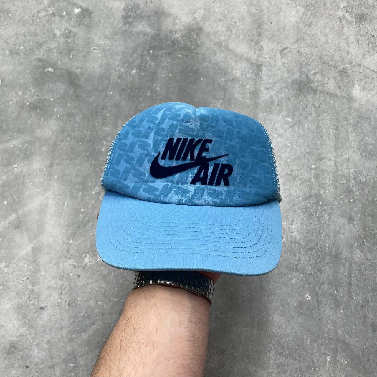 Nike × Vintage Vintage 2000s Nike Air Trucker Hat Blue Size OS Size ONE SIZE - 2 Thumbnail