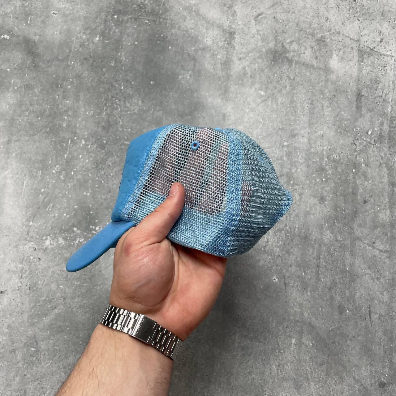 Nike × Vintage Vintage 2000s Nike Air Trucker Hat Blue Size OS Size ONE SIZE - 7 Thumbnail