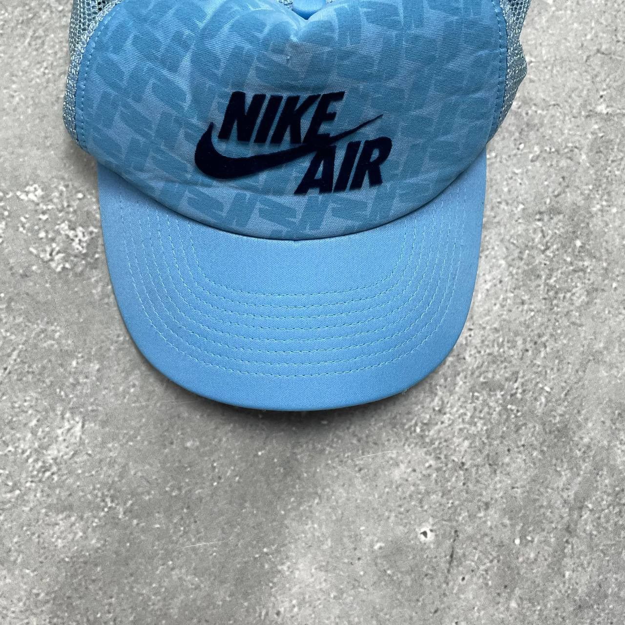 Nike × Vintage Vintage 2000s Nike Air Trucker Hat Blue Size OS Size ONE SIZE - 9 Thumbnail