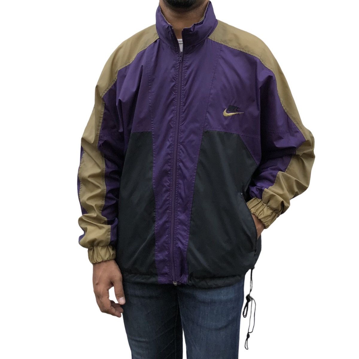 Nike Vintage 90s Nike Grey Tag Windbreaker Jacket Three Tones Size US L / EU 52-54 / 3 - 2 Thumbnail