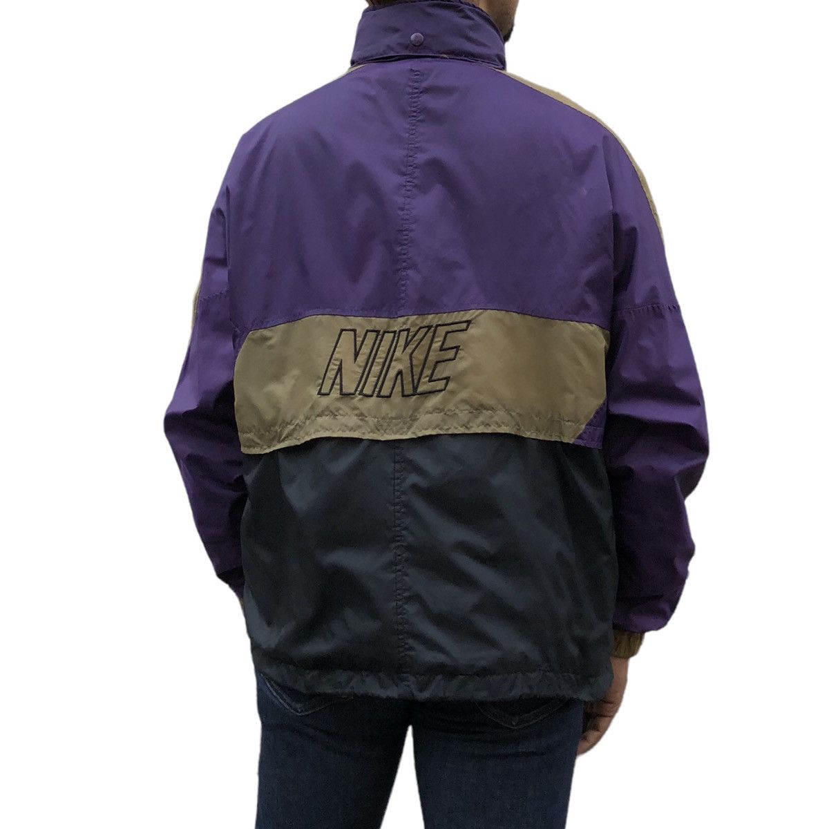 Nike Vintage 90s Nike Grey Tag Windbreaker Jacket Three Tones Size US L / EU 52-54 / 3 - 4 Thumbnail