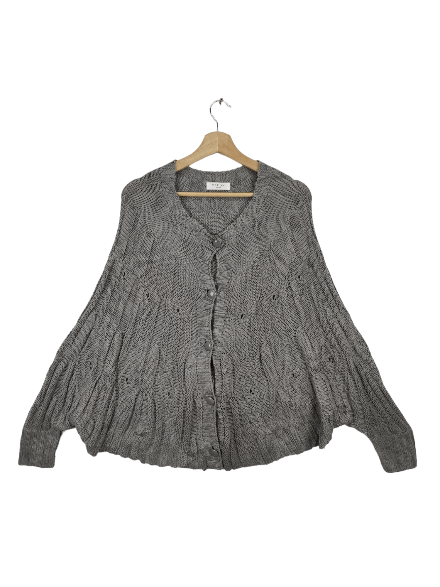 Aran Isles Knitwear × Japanese Brand Vintage Wool Knit Sweater Cardigan Poncho Style Size S / US 4 / IT 40 - 1 Thumbnail
