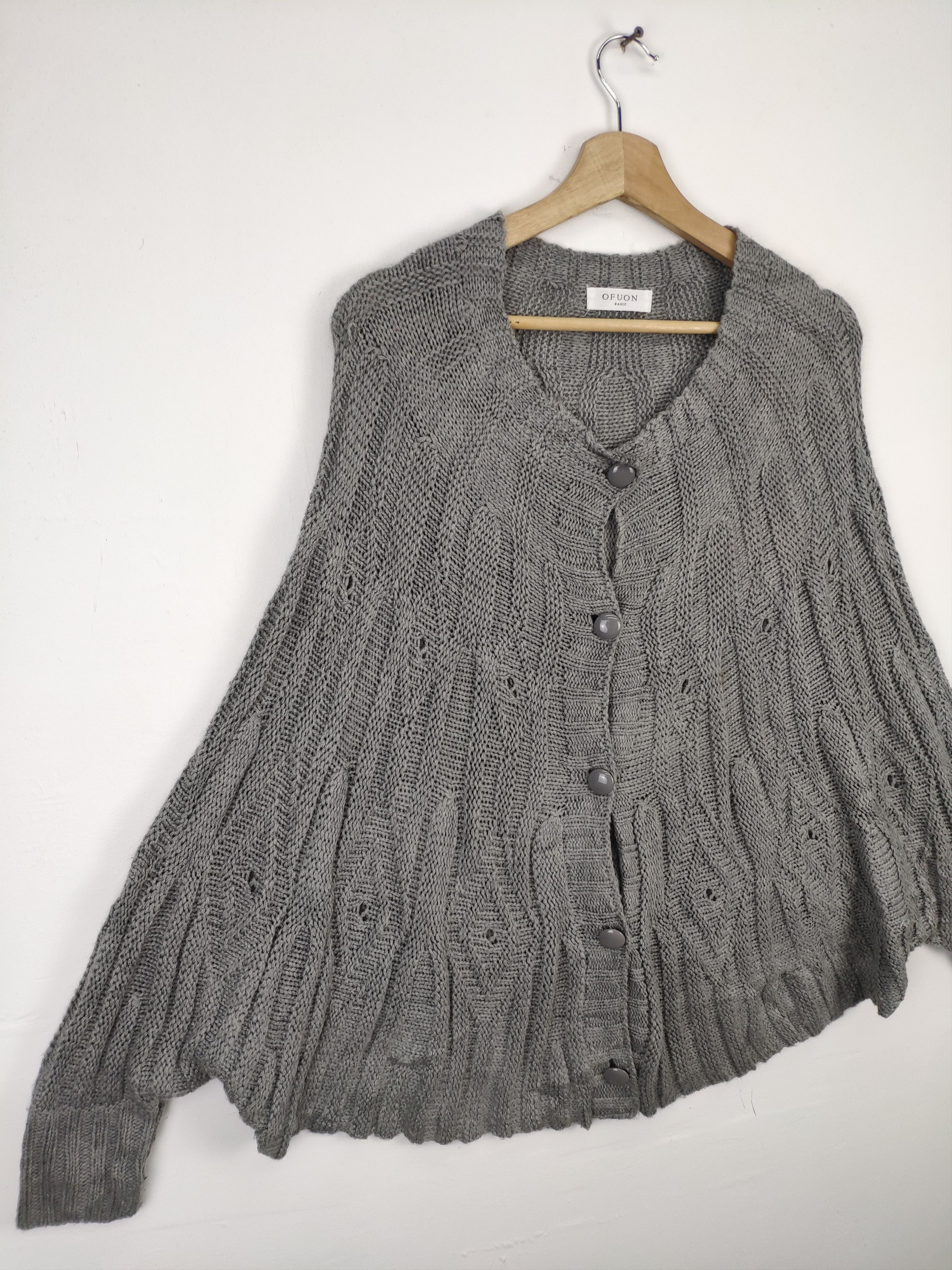 Aran Isles Knitwear × Japanese Brand Vintage Wool Knit Sweater Cardigan Poncho Style Size S / US 4 / IT 40 - 6 Thumbnail
