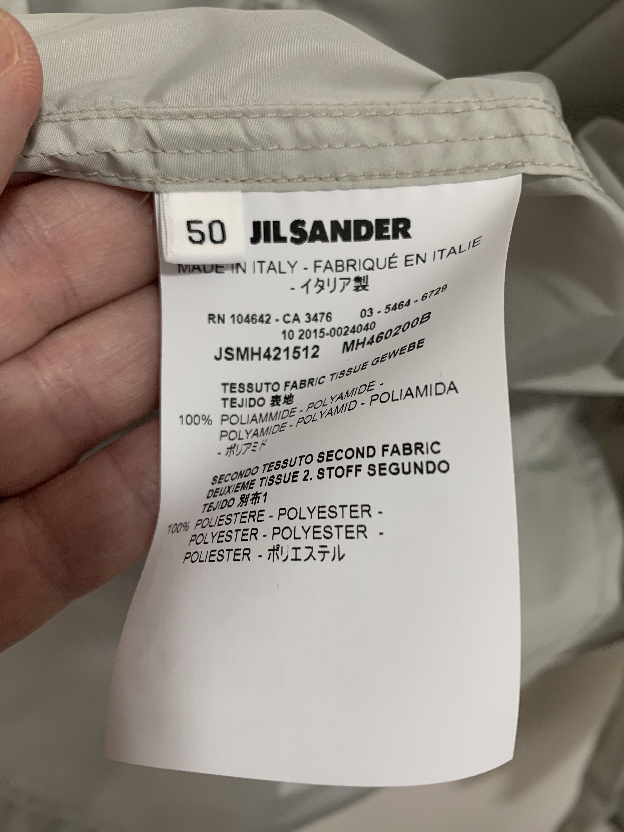 Jil Sander NWT EU820, Windbreaker, rear panel, IT50, MI Italy Size US M / EU 48-50 / 2 - 16 Thumbnail