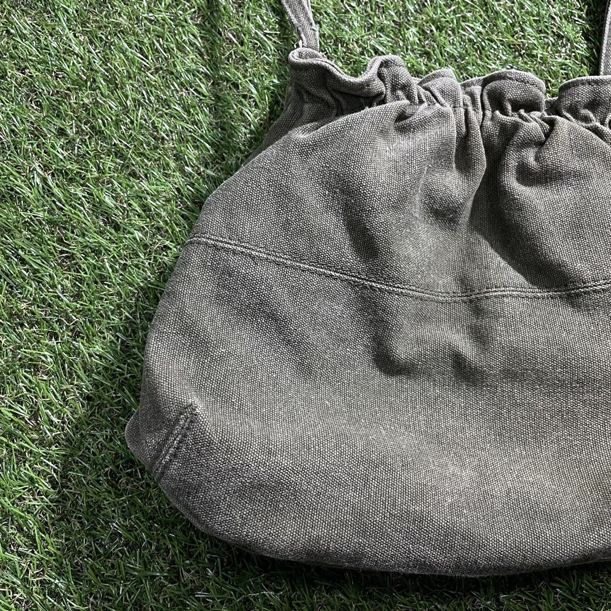 Vintage Vintage Y2K Washed Grey Cotton Drawstring Crossbody Bag OS Size ONE SIZE - 4 Thumbnail