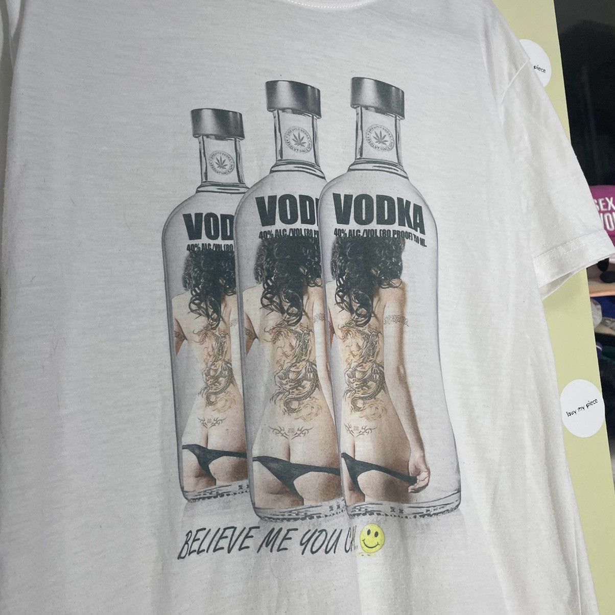 Vintage Vintage Y2K Sun Faded Graphic Tee Vodka Promo Streetwear L Size US L / EU 52-54 / 3 - 5 Thumbnail