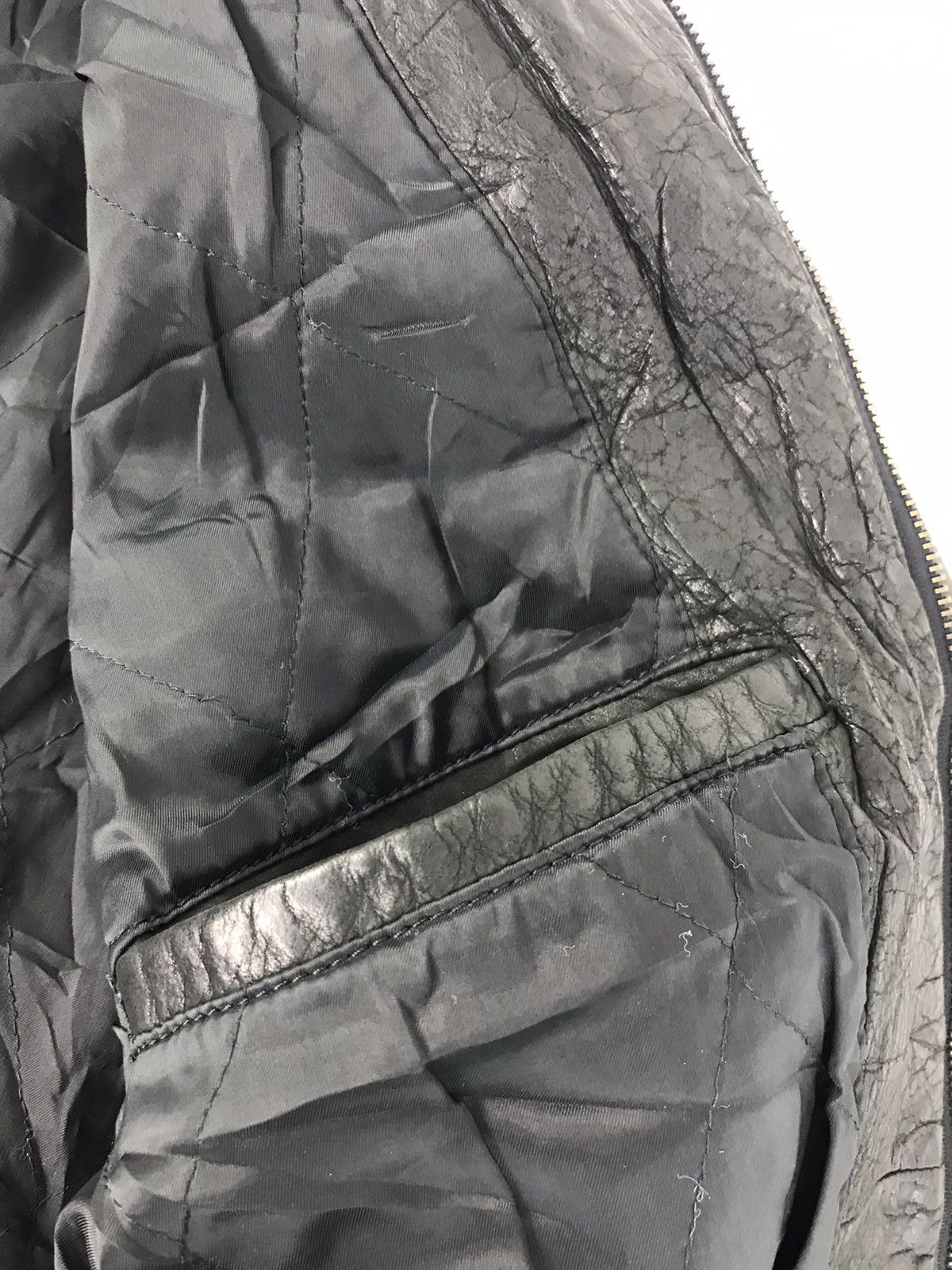 Vintage Japanese Brand Bato Loco Bomber Leather Jacket Quilt Inner Size US L / EU 52-54 / 3 - 11 Thumbnail