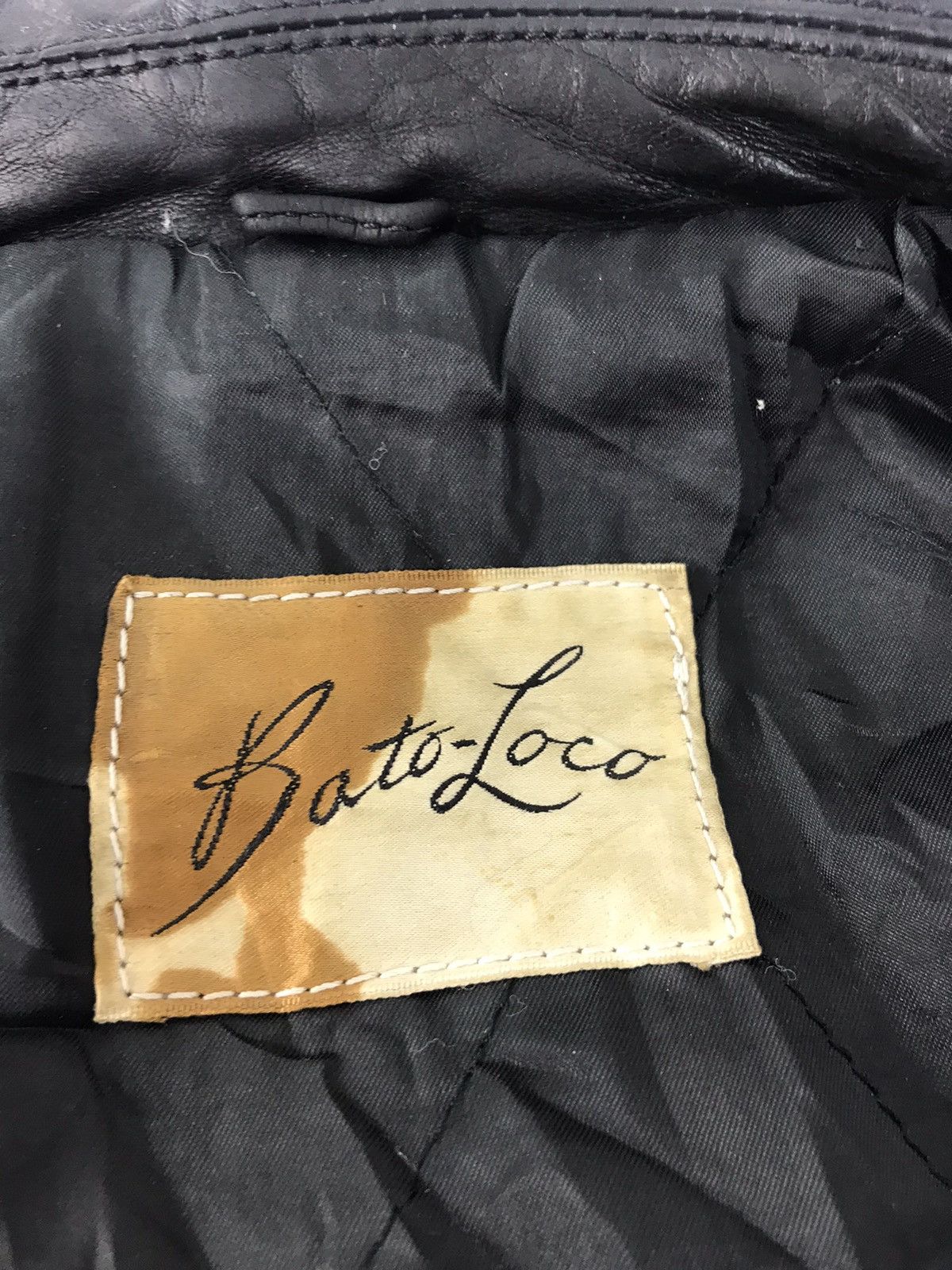Vintage Japanese Brand Bato Loco Bomber Leather Jacket Quilt Inner Size US L / EU 52-54 / 3 - 7 Thumbnail
