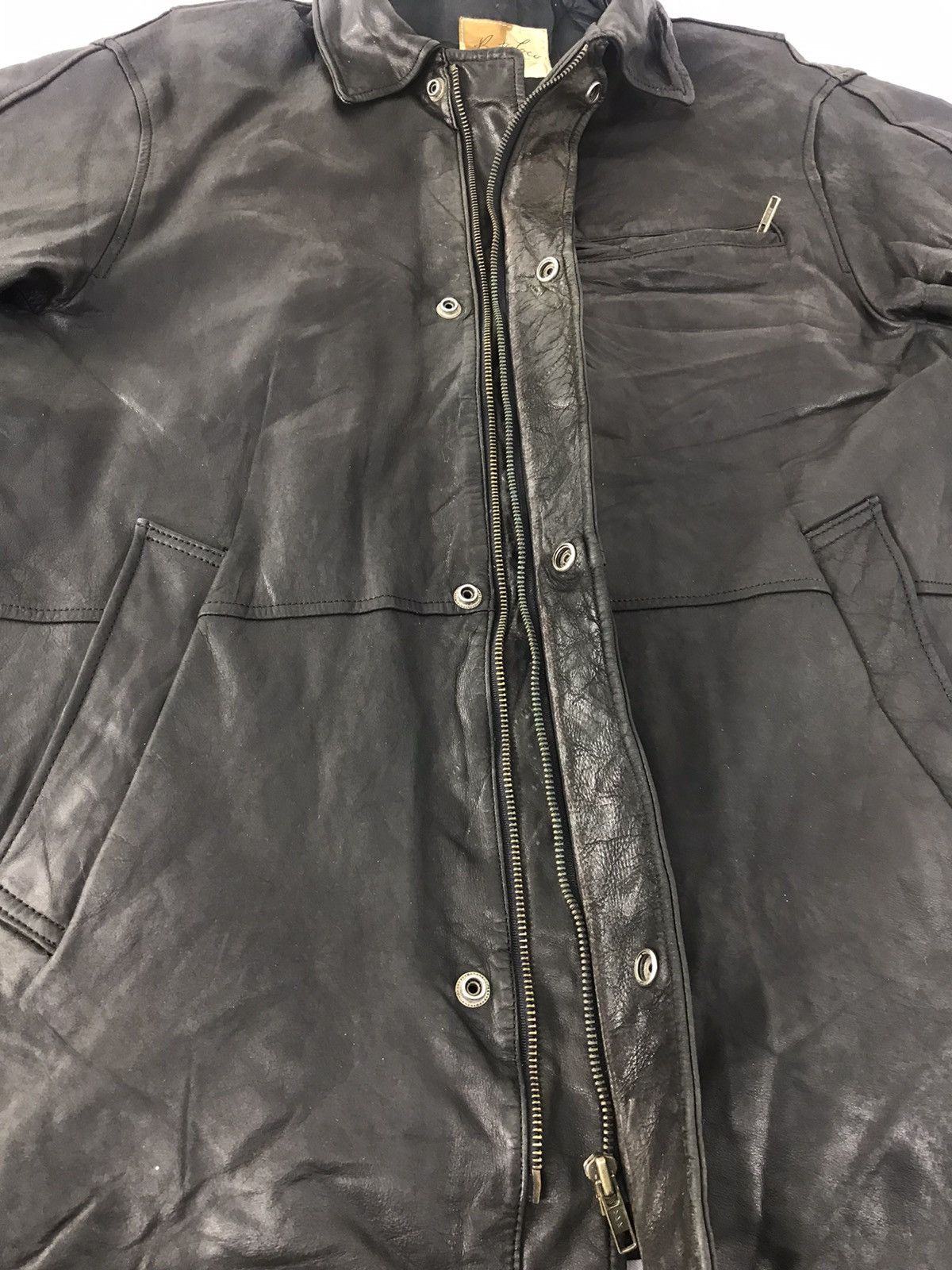 Vintage Japanese Brand Bato Loco Bomber Leather Jacket Quilt Inner Size US L / EU 52-54 / 3 - 5 Thumbnail