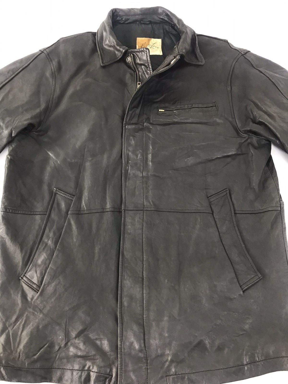 Vintage Japanese Brand Bato Loco Bomber Leather Jacket Quilt Inner Size US L / EU 52-54 / 3 - 3 Thumbnail